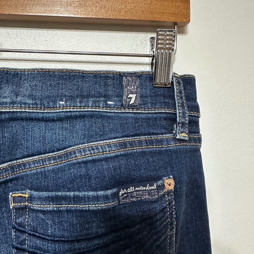 7 For All Mankind Dojo Jeans Women 30x34 Blue Trouser Authentic Flare Leg Y2K - Picture 11 of 16